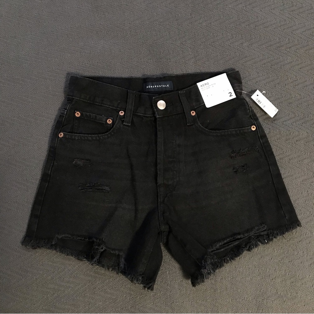 NWT Aéropostale 90’s High Rise Cut Off Shorts Premium Air Denim Raw Hem 2
